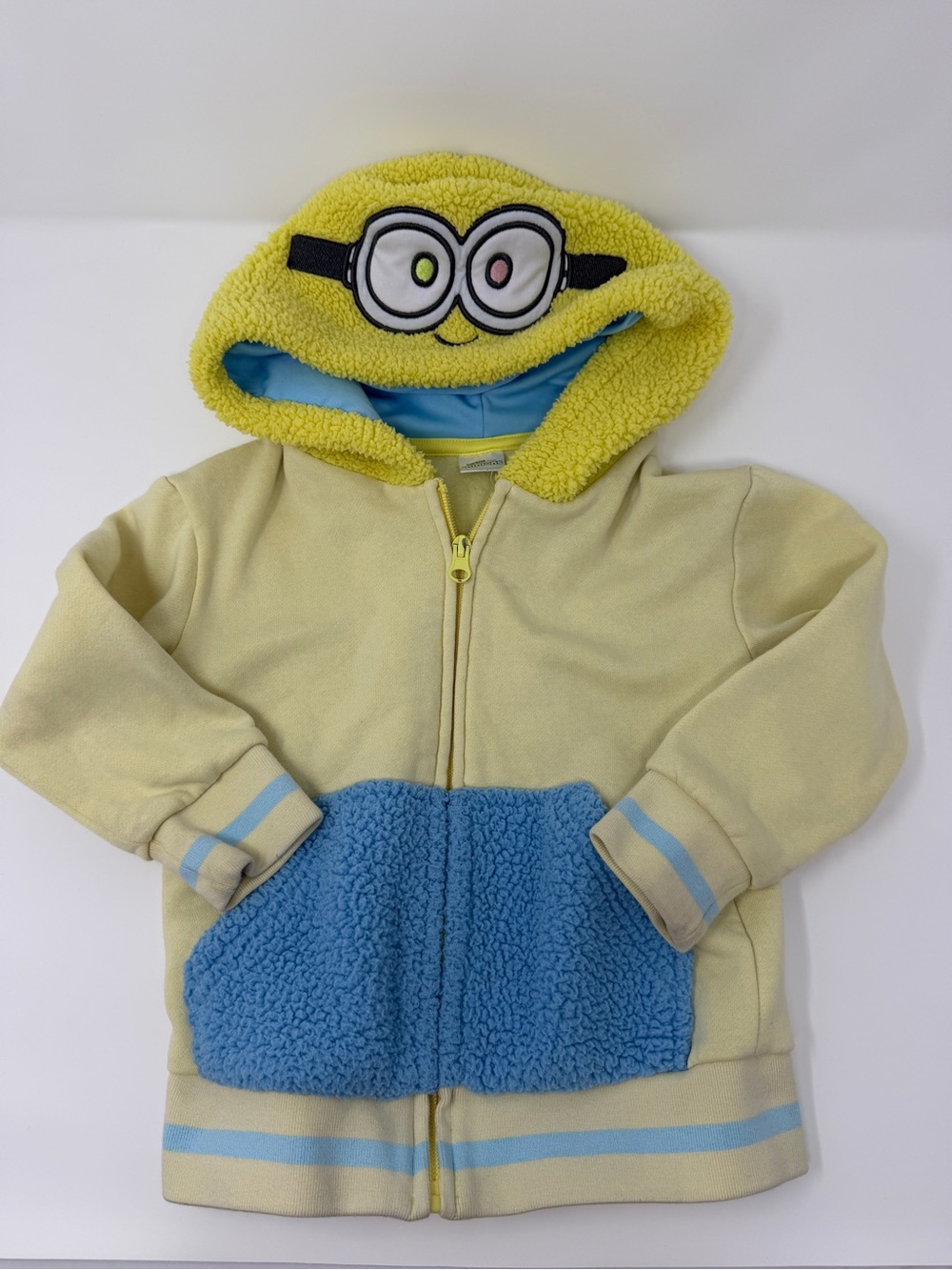 Yellow & Blue Minions Hooded Kids Jacket 3T
